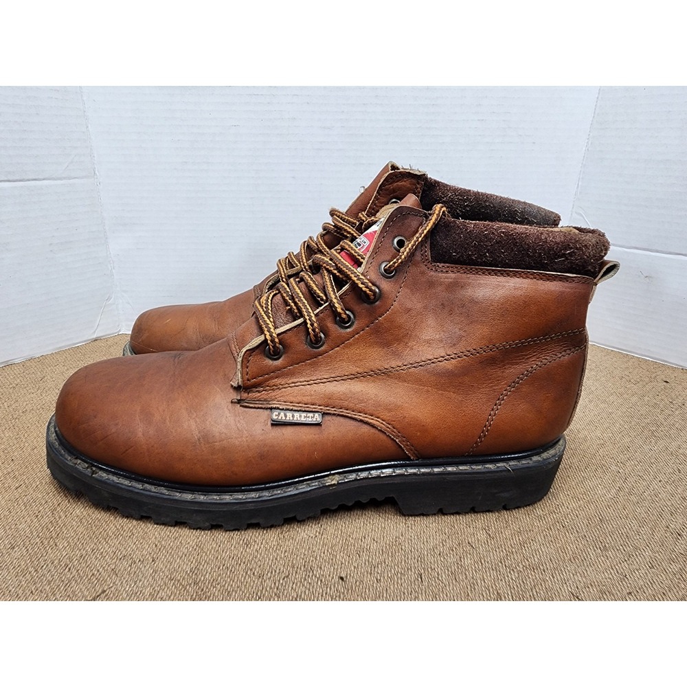 Carreta Mens Work Boots Leather Lace Up Bota de Trabajo Oil Resistant Sz 11.5